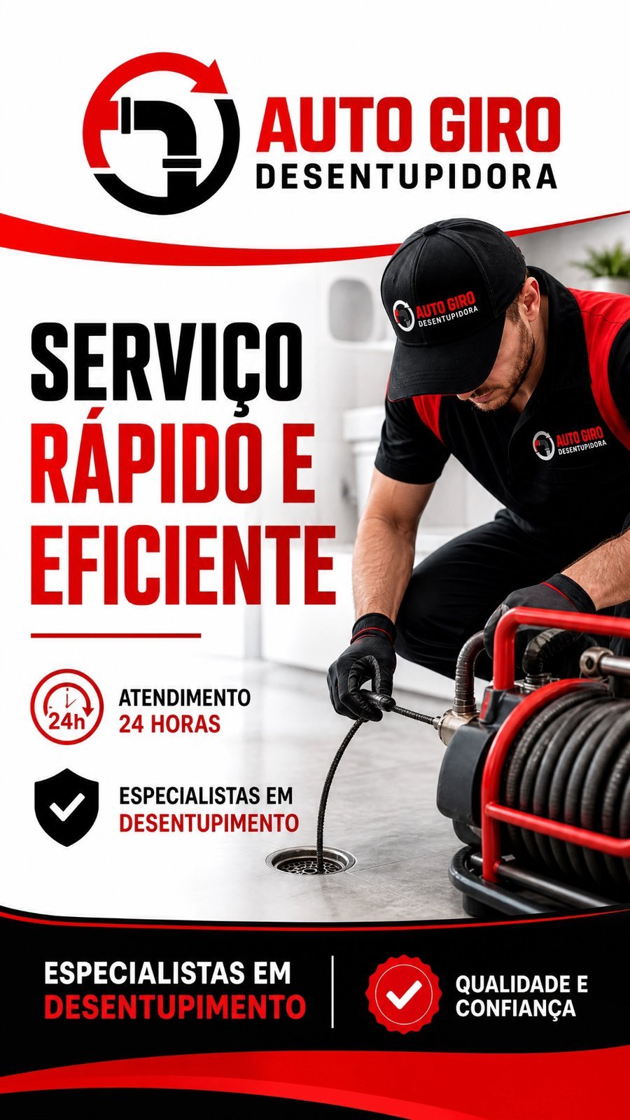 Desentupidora Auto Giro Goiânia GO - Serviços de desentupimento, hidrojateamento, sucção e limpeza de fossa